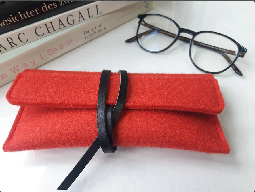 ## Cozy Merino Wool Glasses Case    Handmade in Switzerland from **100% Merino wool felt** — soft, protective, and built to last. photo