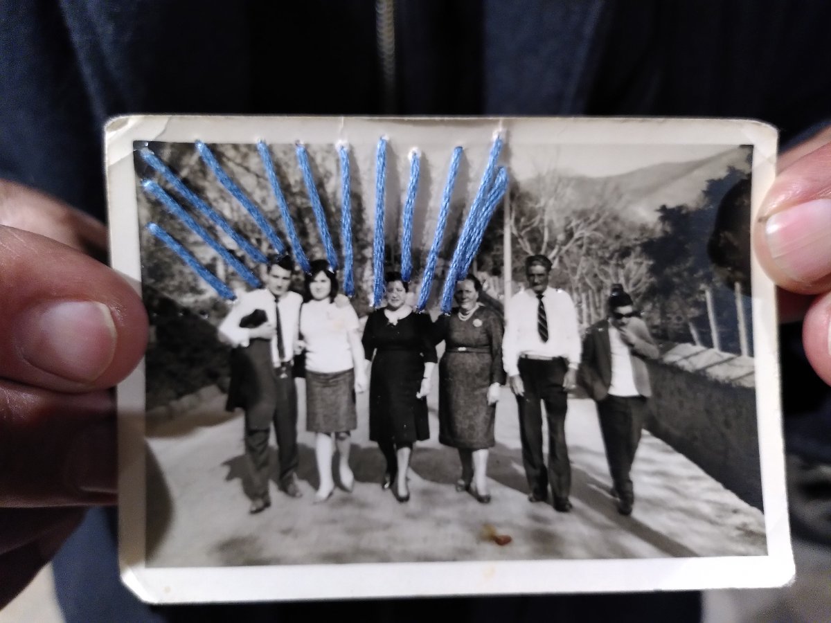 Embroidered vintage photographs photo