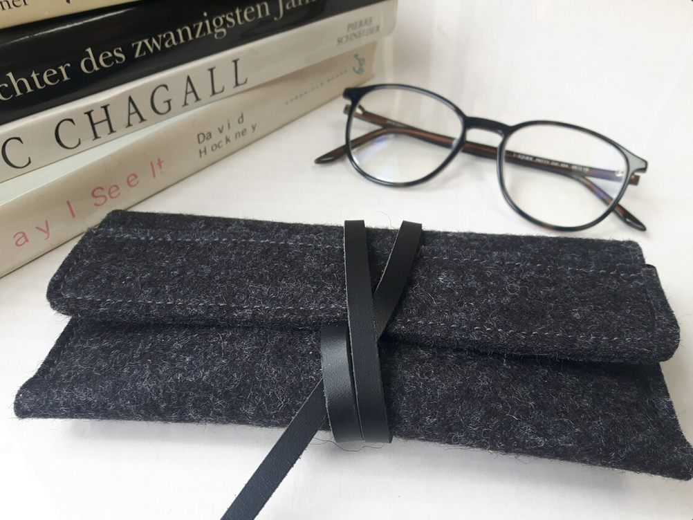 Deluxe Wool Glasses Case – Handmade Merino Felt Eyewear Sleeve, 7th Anniversary Gift for Him or Her, Eco Minimalist Swiss Design photo