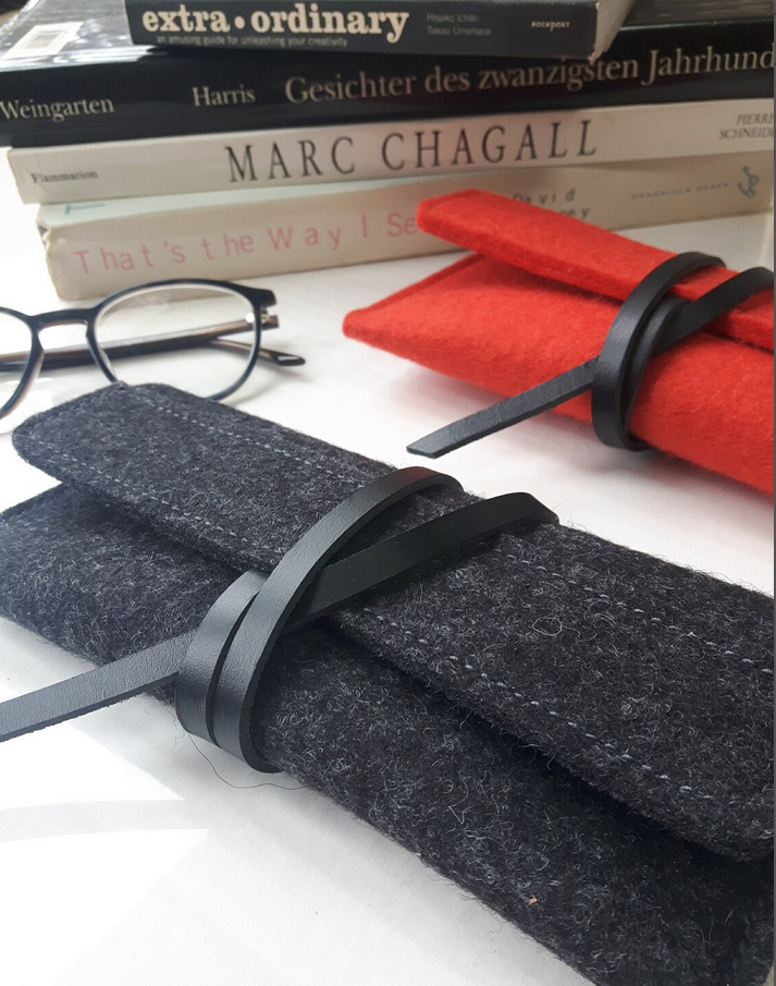Deluxe Wool Glasses Case – Handmade Merino Felt Eyewear Sleeve, 7th Anniversary Gift for Him or Her, Eco Minimalist Swiss Design photo