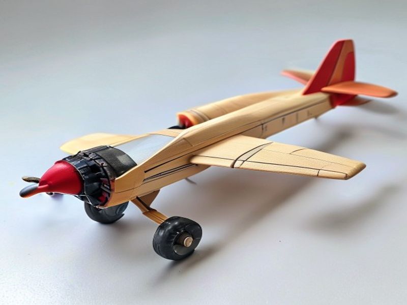 Model Aircraft Kit (Balsa Wood, Rubber Band Powered) - product photo