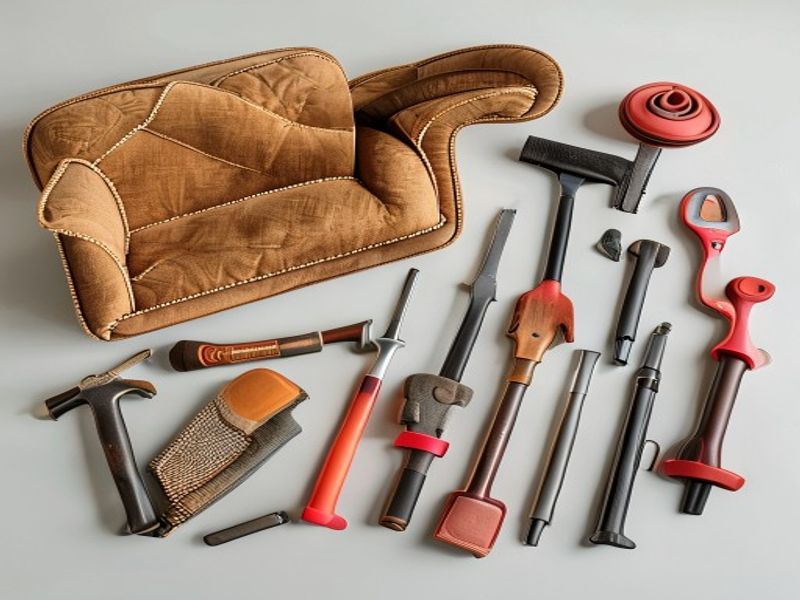 Pneumatic staple gun for upholstery work