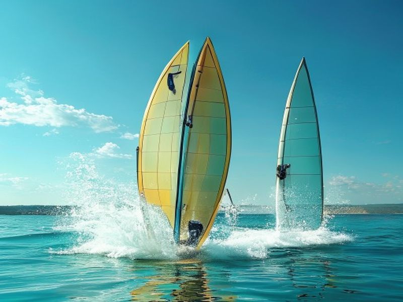 Windsurfer on Mediterranean waves