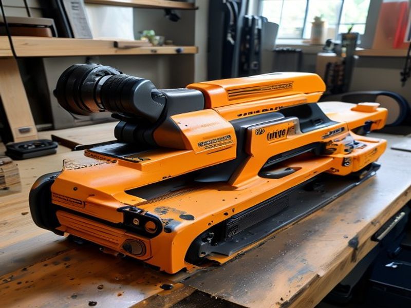 Table saw cutting hardwood plank