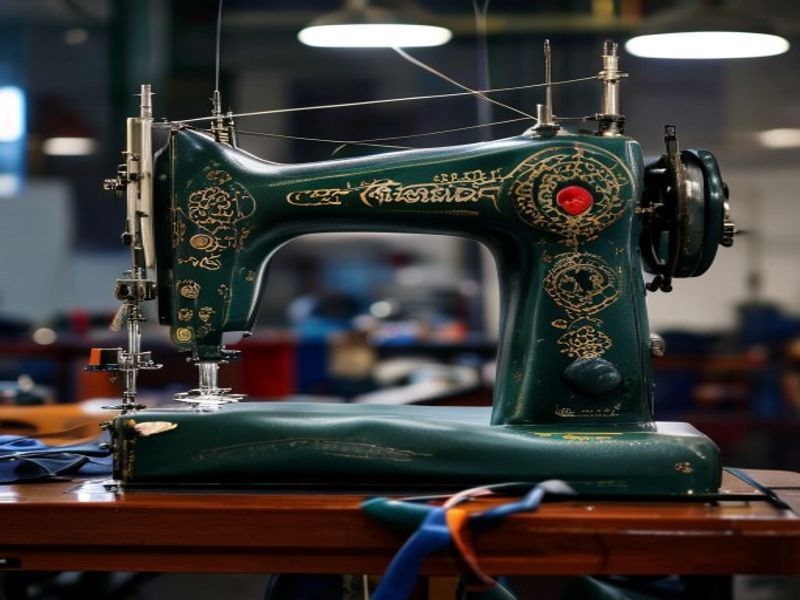 Industrial Juki sewing machine at workstation