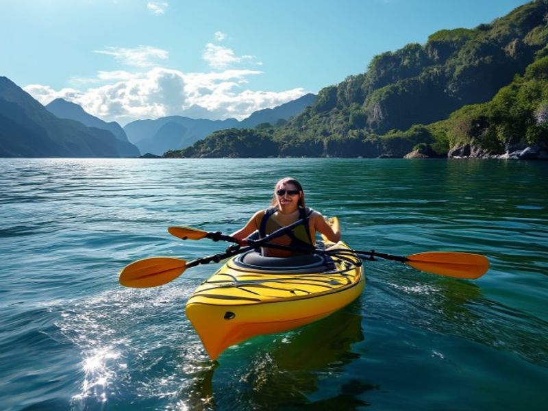 Tandem kayak on clear Mediterranean water